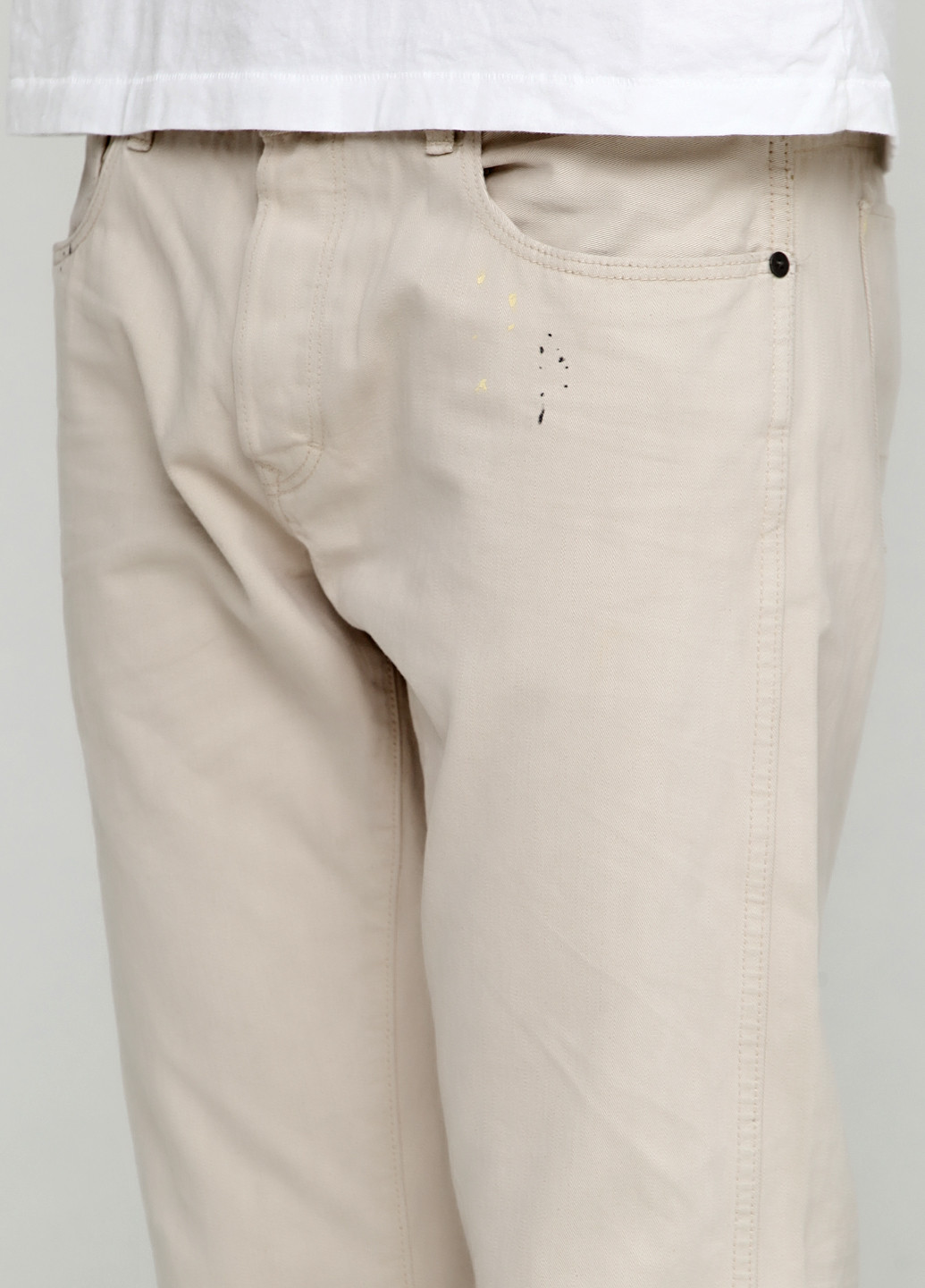 Бежевые джинсовые демисезонные прямые брюки Gap