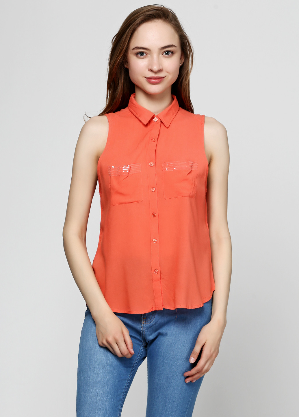 Оранжевая летняя блуза Alcott
