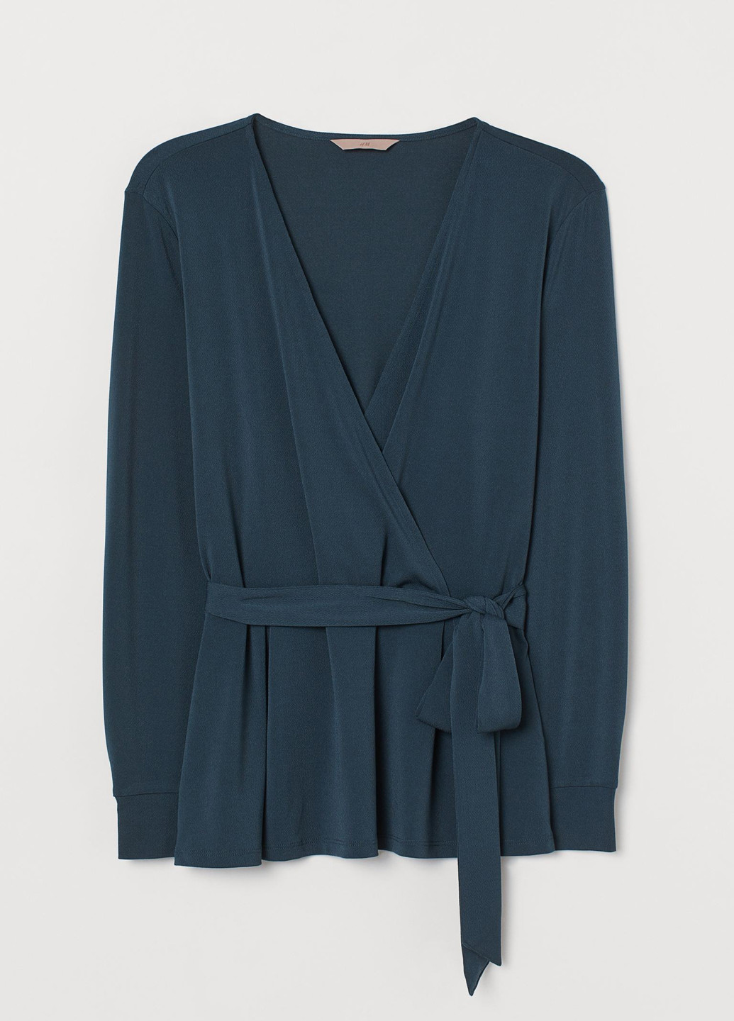 Сіро-синя демісезонна блуза на запах H&M