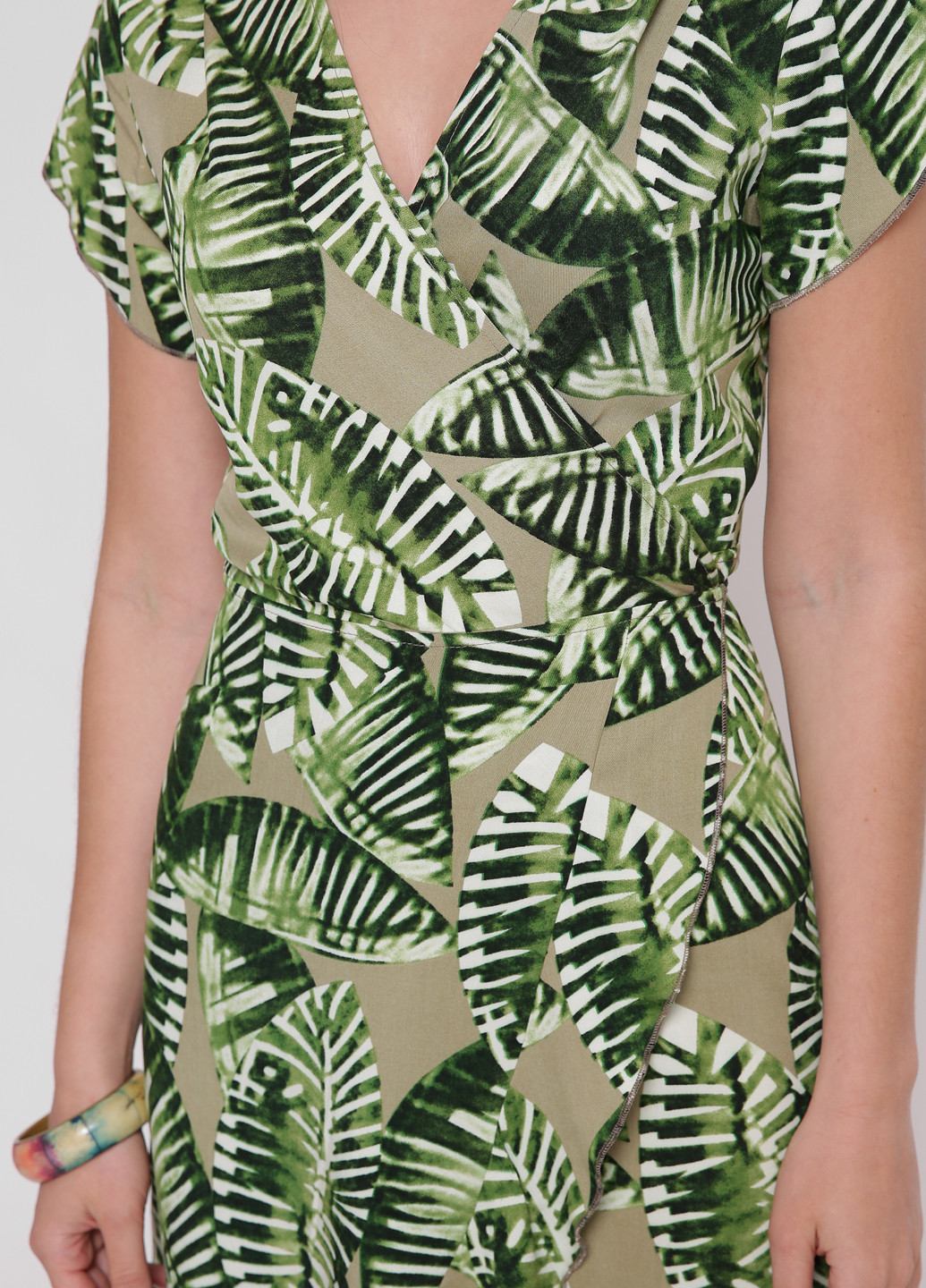 Зеленое кэжуал платье TessDress с рисунком