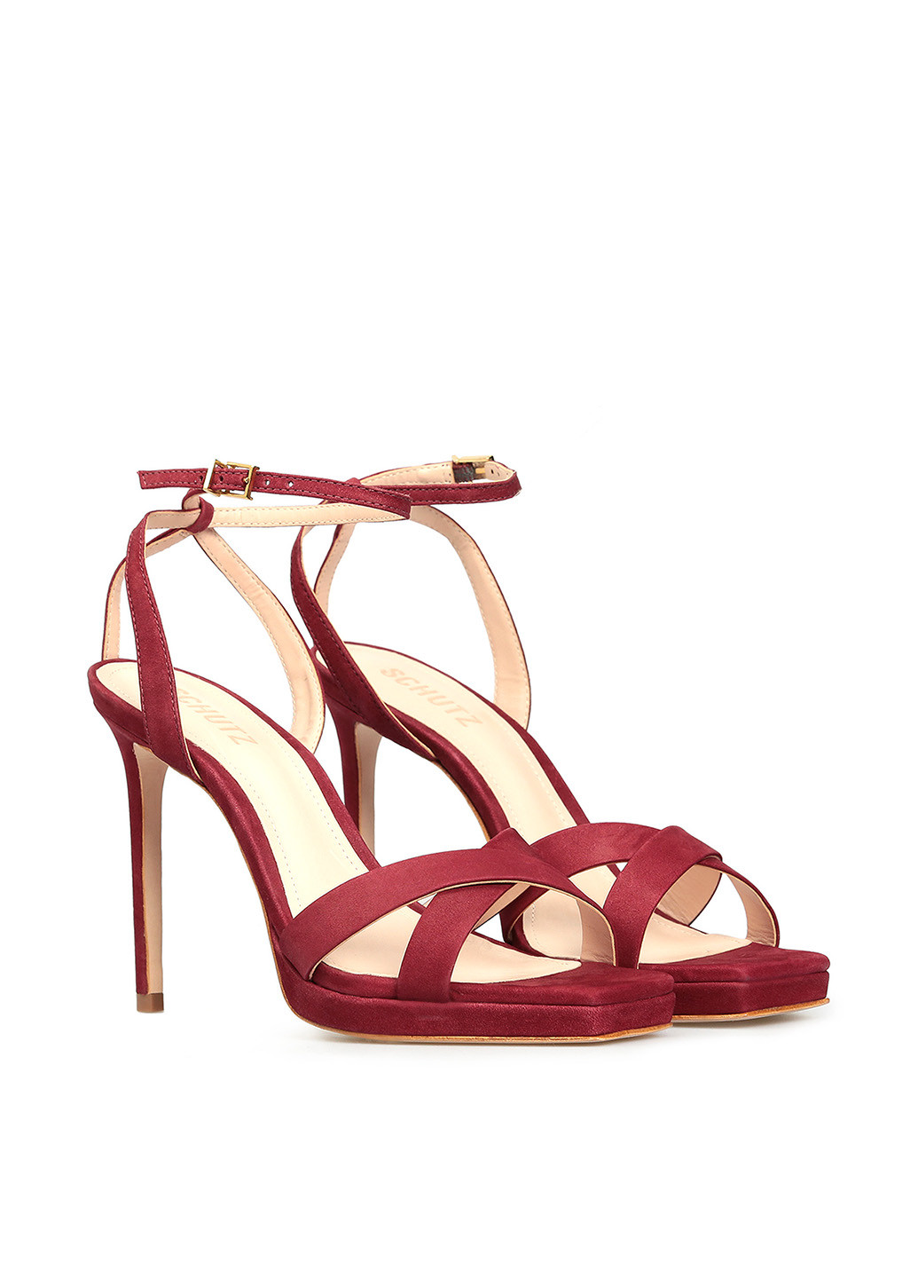 Бордовые босоножки Schutz с ремешком