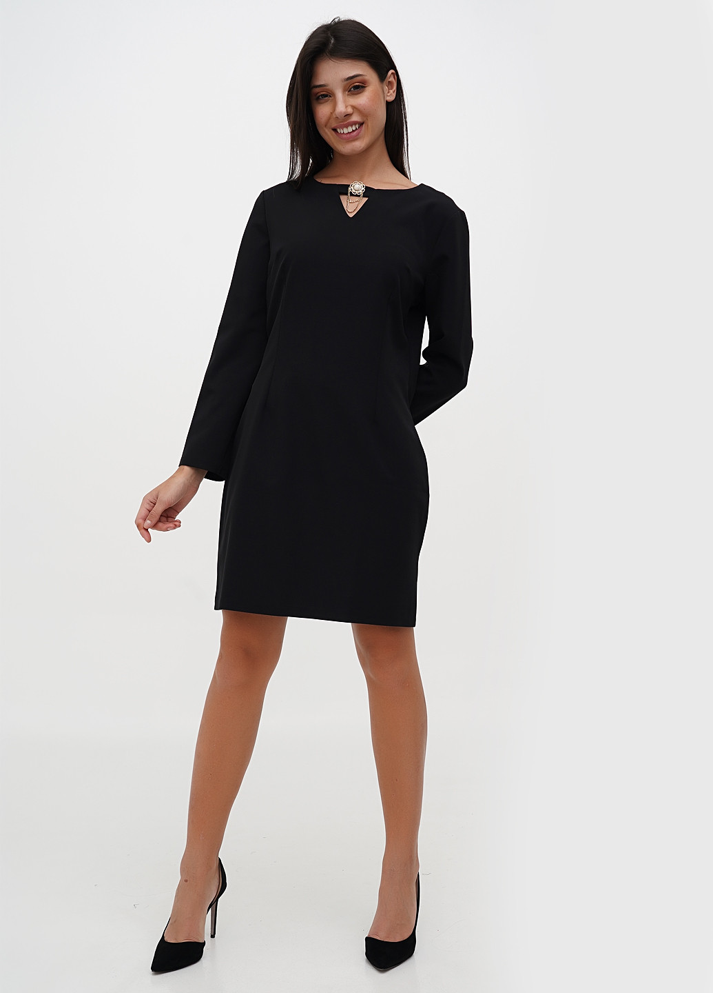 Чорна кежуал сукня футляр Sassofono однотонна