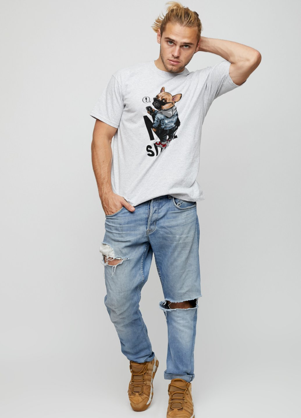 Серая футболка мужская basic YAPPI