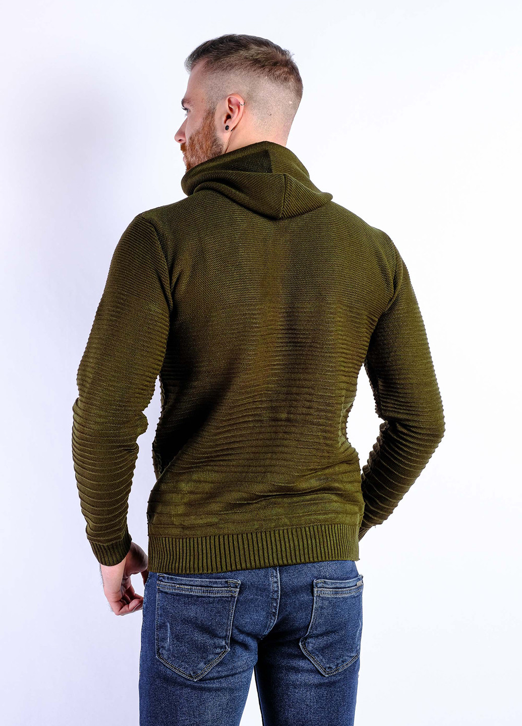 Оливковый (хаки) демисезонный свитер Time of Style