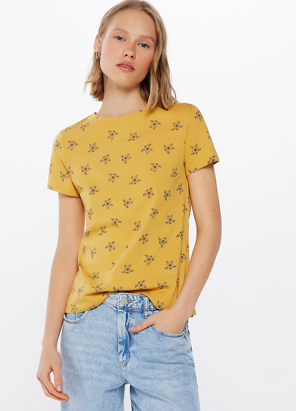Желтая летняя футболка Springfield