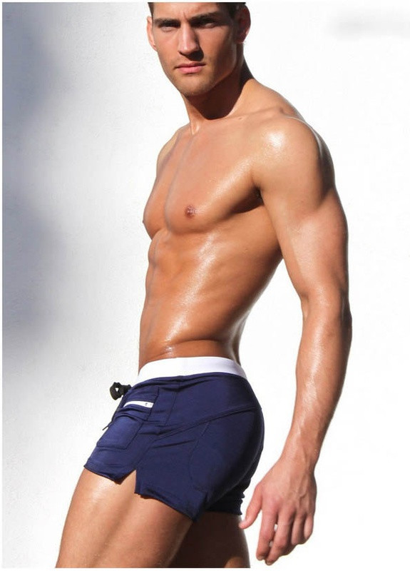 Мужские синие пляжные мужские пляжные плавки AQUX