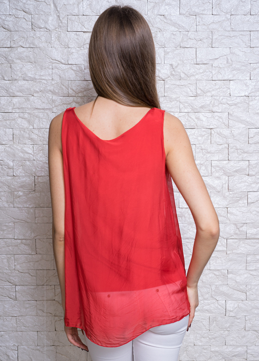 Красная летняя блуза Pura Seta
