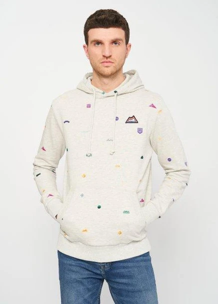 Худі,сірий в кольорові візерунки, JACK&JONES (255192818)