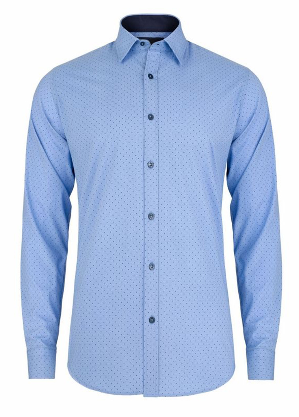 Голубой кэжуал рубашка в горошек Pako Lorente с длинным рукавом