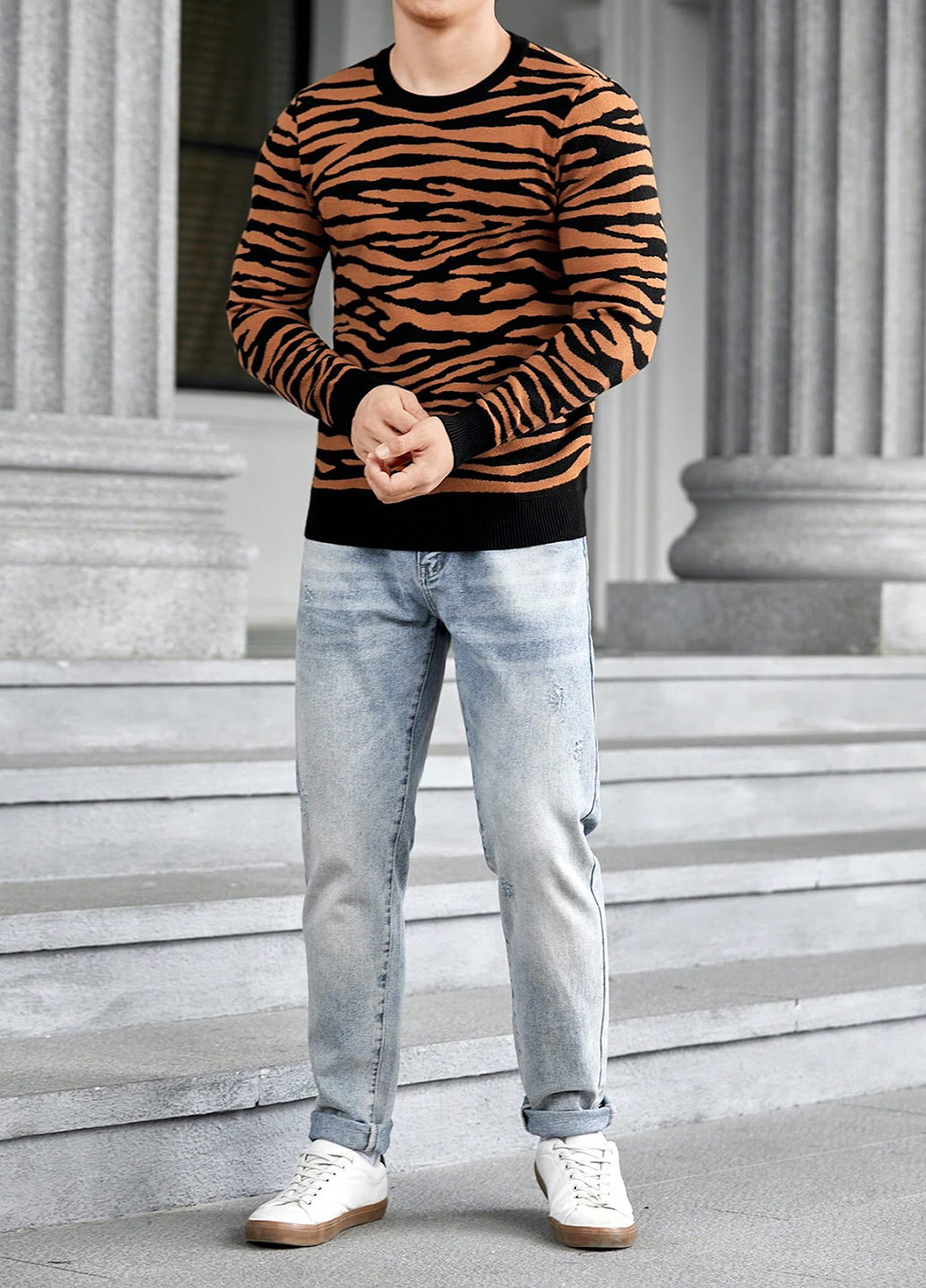 Комбинированный зимний джемпер джемпер SHEIN