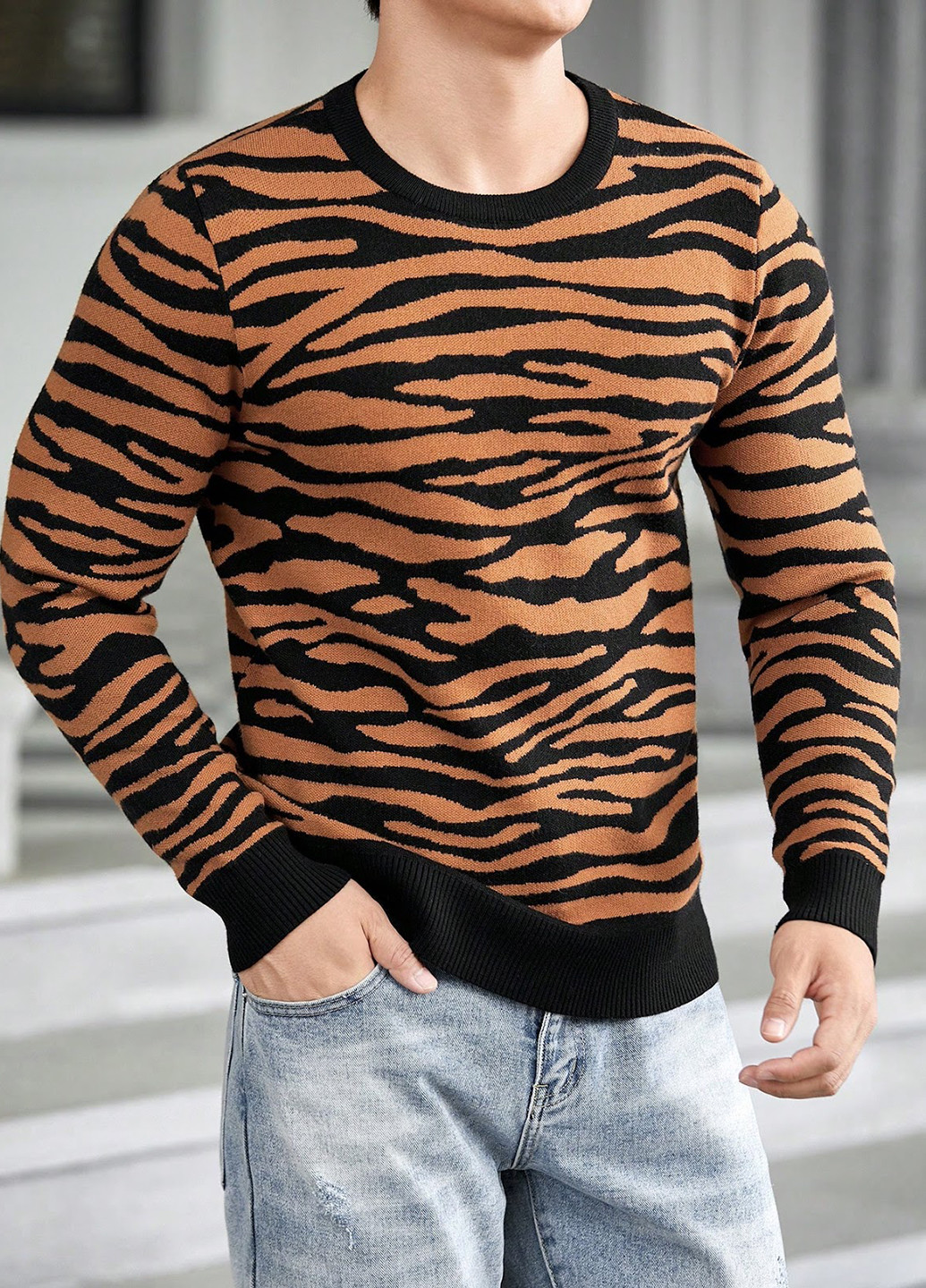 Комбинированный зимний джемпер джемпер SHEIN