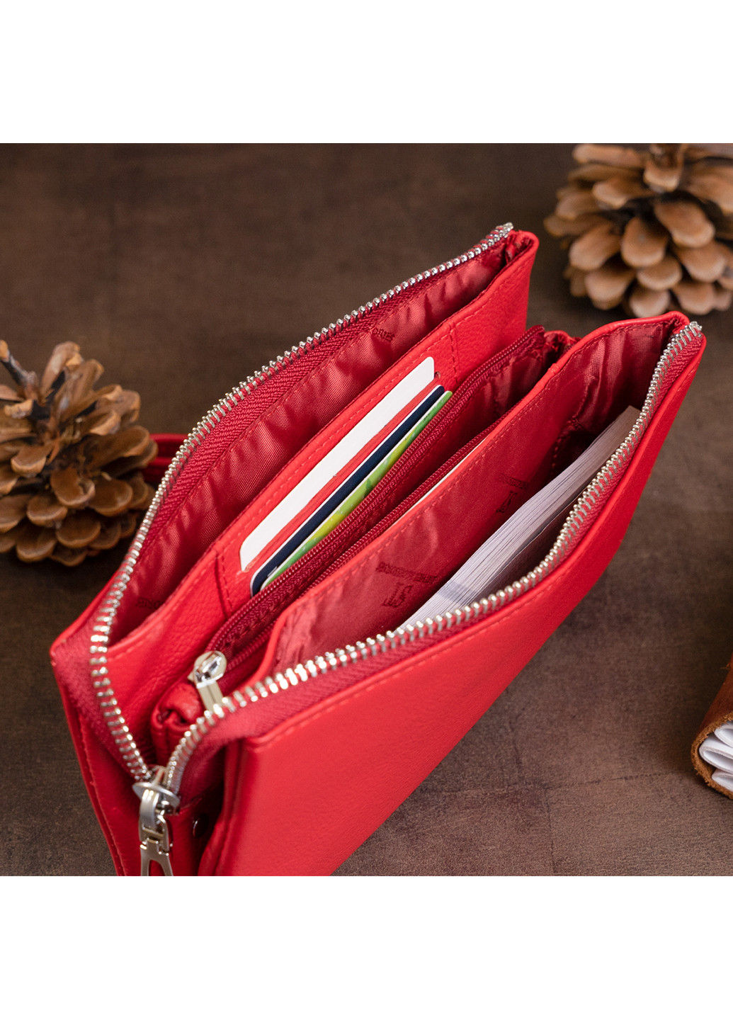 Жіночий шкіряний гаманець-клатч 19,2х10х2 см st leather (252127162)