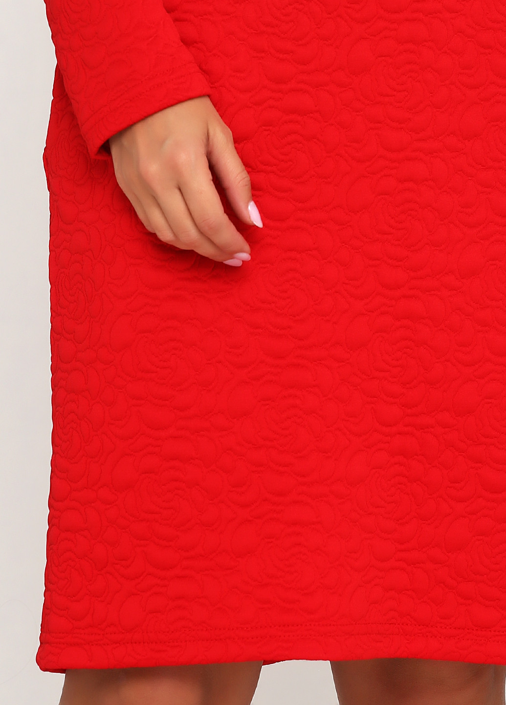 Красное кэжуал платье баллон ANVI однотонное
