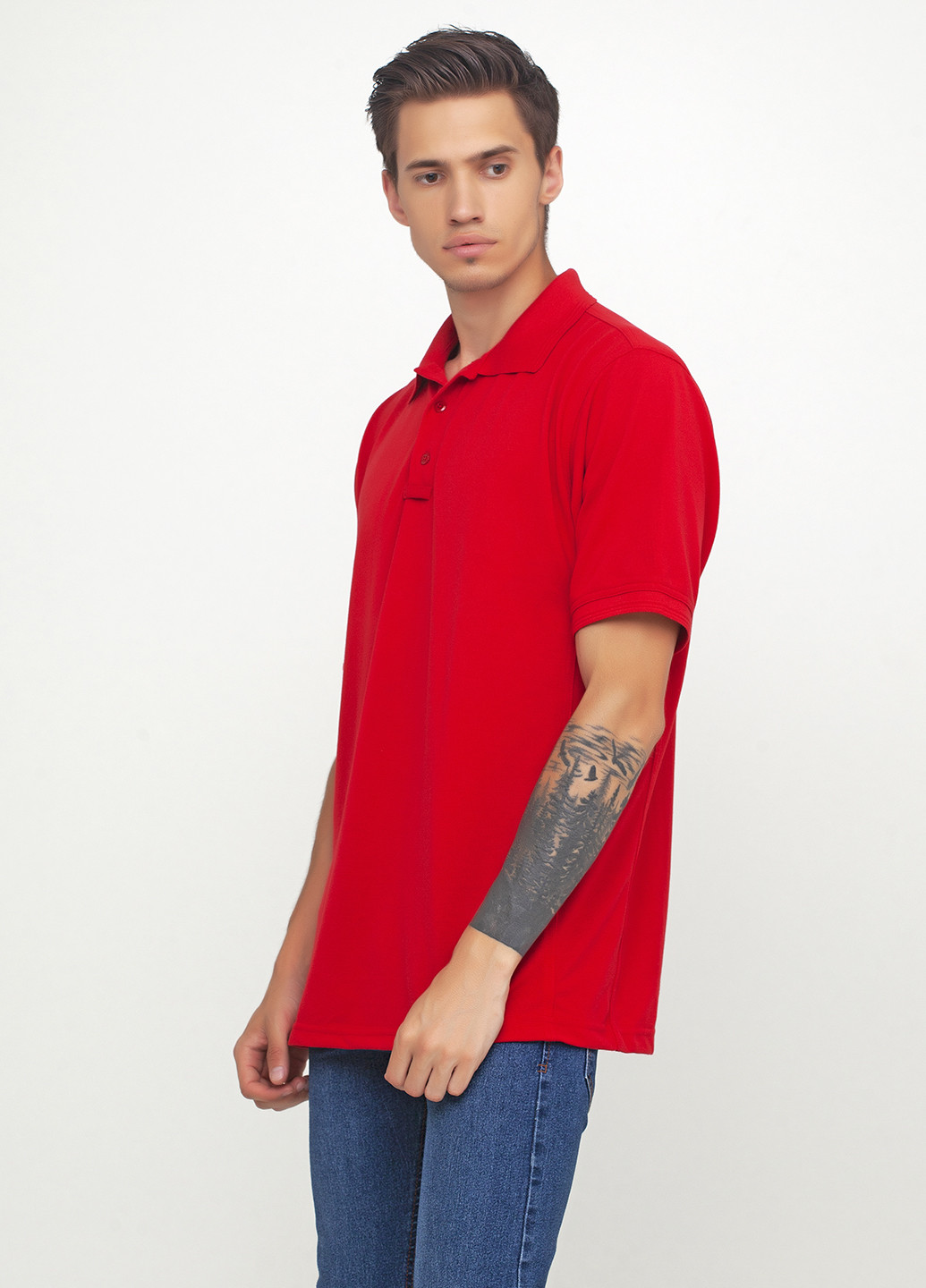 Красная футболка-поло для мужчин Perfection однотонная