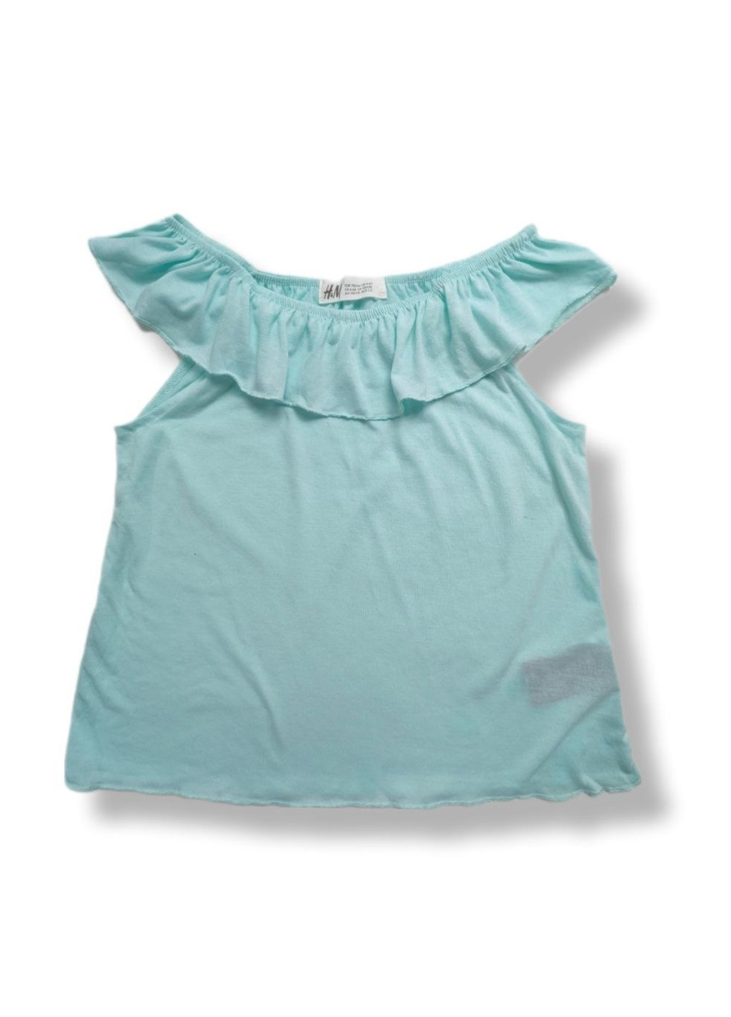 Мятная однотонная блузка с баской H&M летняя