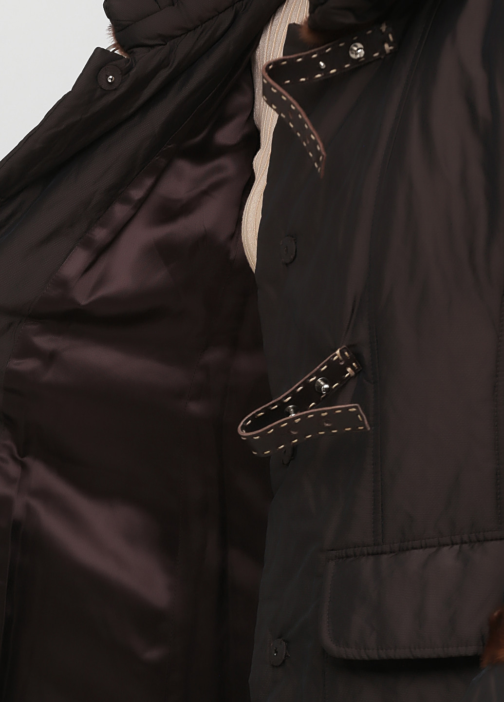 Темно-коричневая демисезонная куртка Bertocci Fourrures
