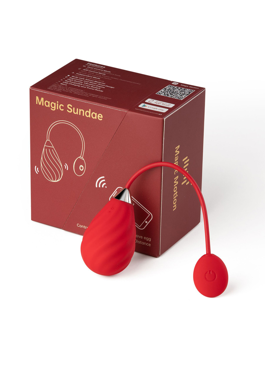 Смарт-виброяйцо Sundae Red Magic Motion (254152440)