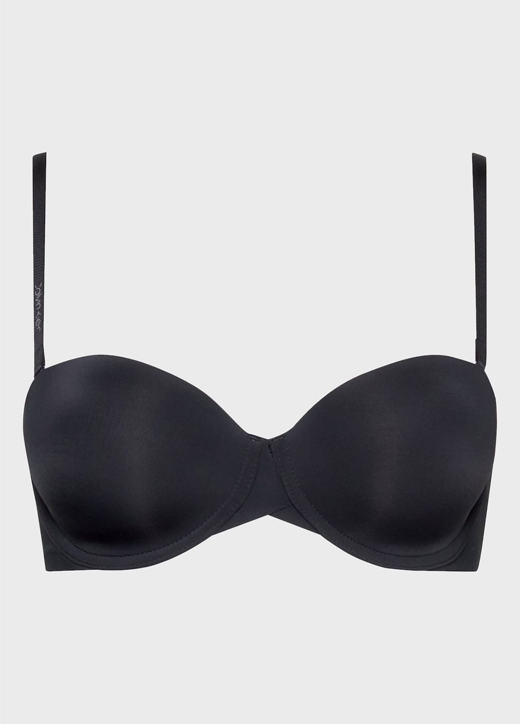 Чёрный балконет бюстгальтер Calvin Klein с косточками полиамид