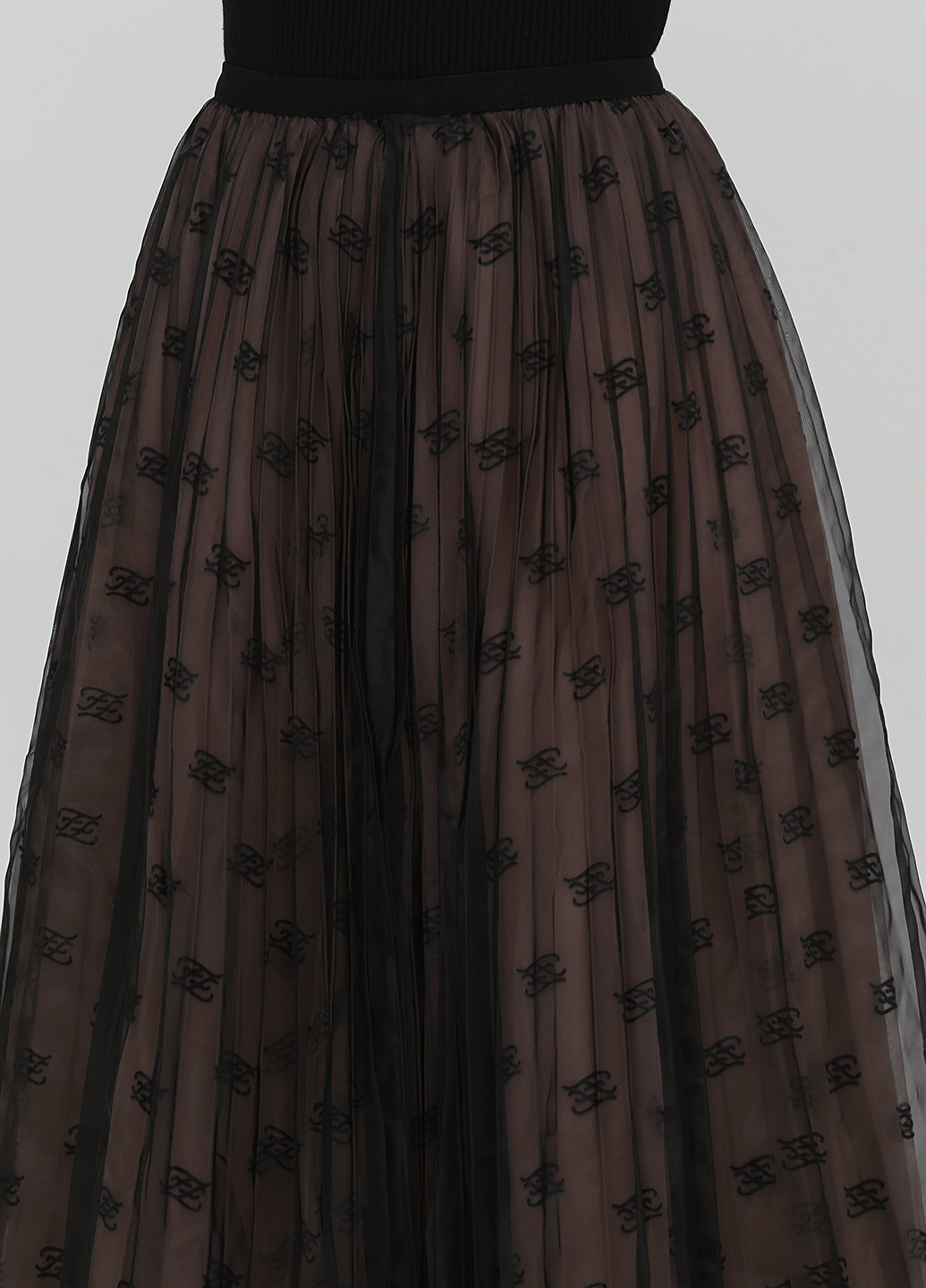 Черная кэжуал с рисунком юбка New Collection клешированная