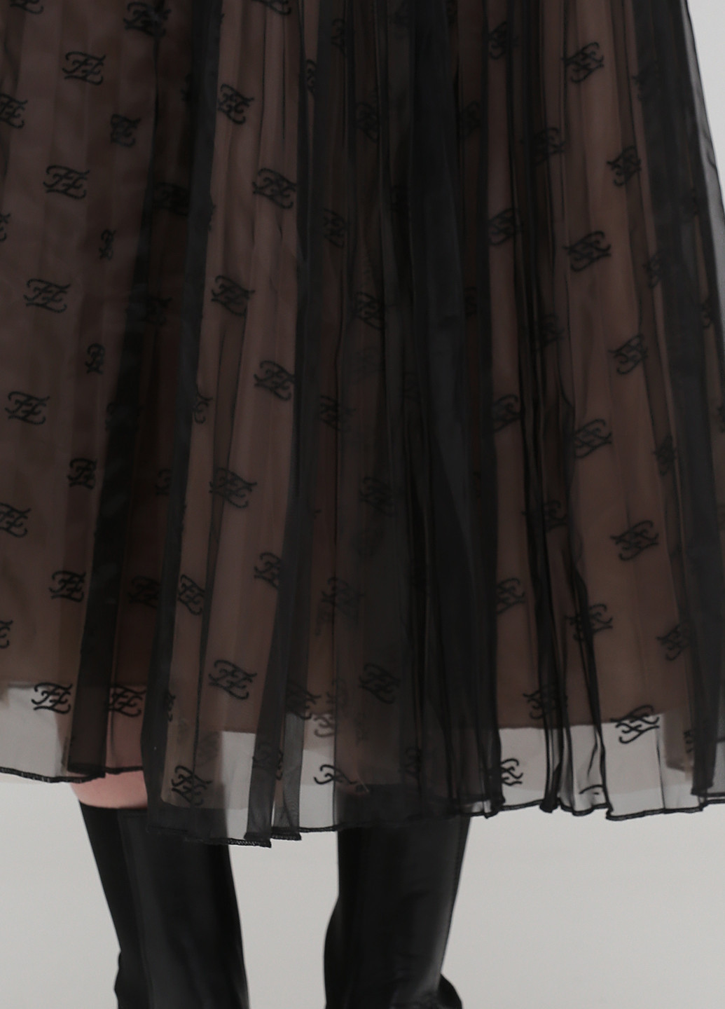 Черная кэжуал с рисунком юбка New Collection клешированная