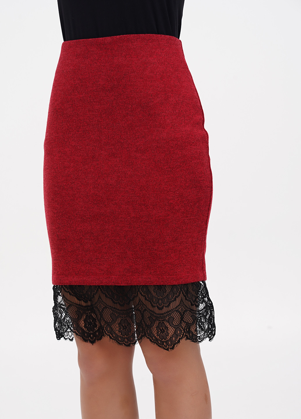 Бордовая кэжуал меланж юбка Laura Bettini карандаш