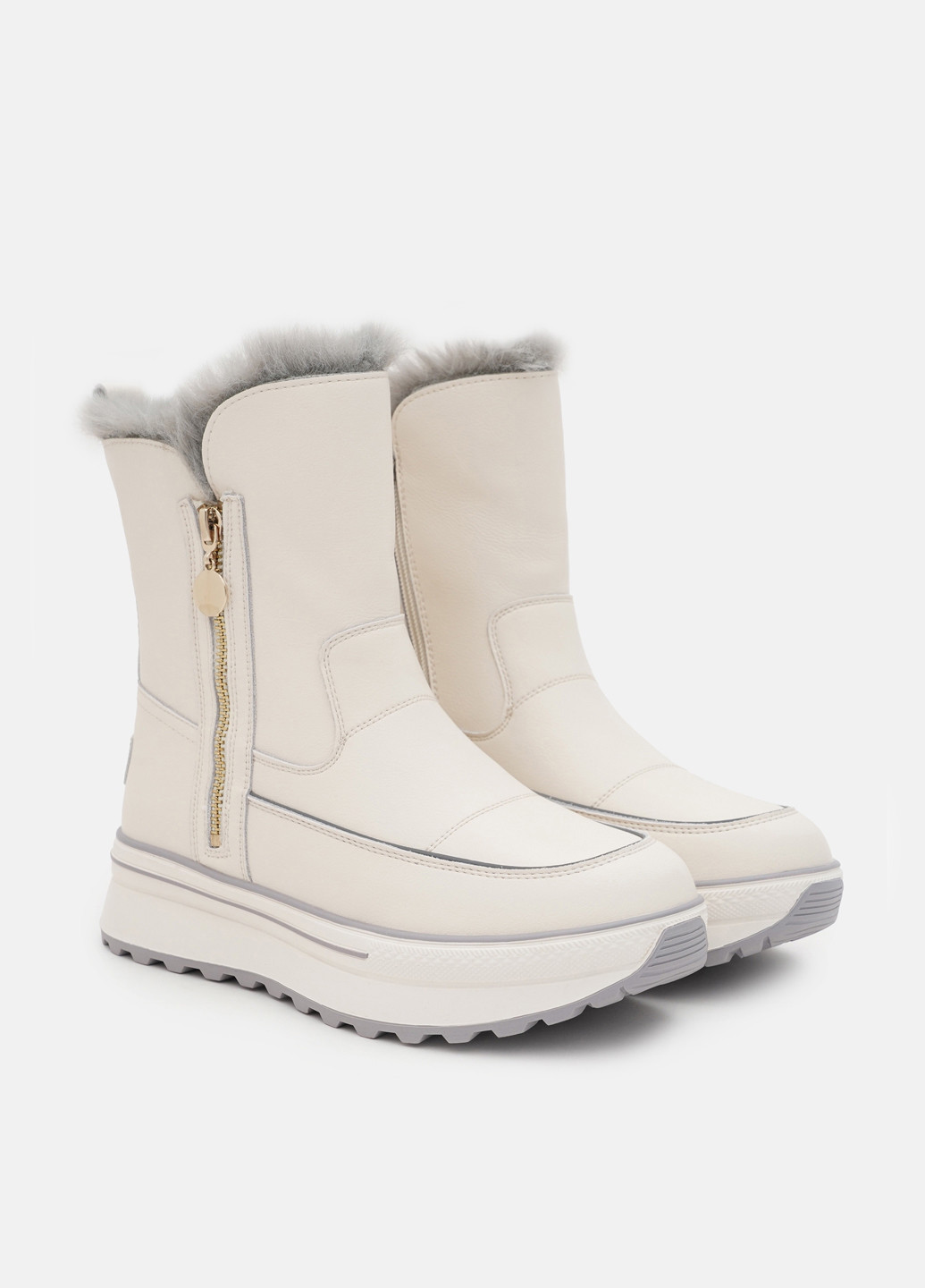 Зимние ботинки Lola Andy с аппликацией, с мехом, с белой подошвой, волнистая подошва