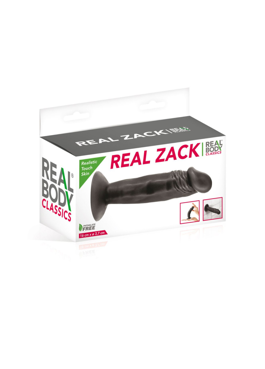 Фалоімітатор із присоскою - Real Zack Black, TPE, діаметр 3,7см Real Body (251963936)
