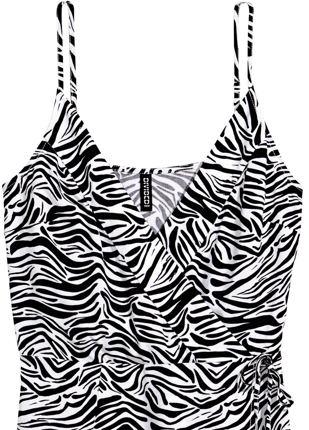 Черно-белое кэжуал платье на запах H&M зебра