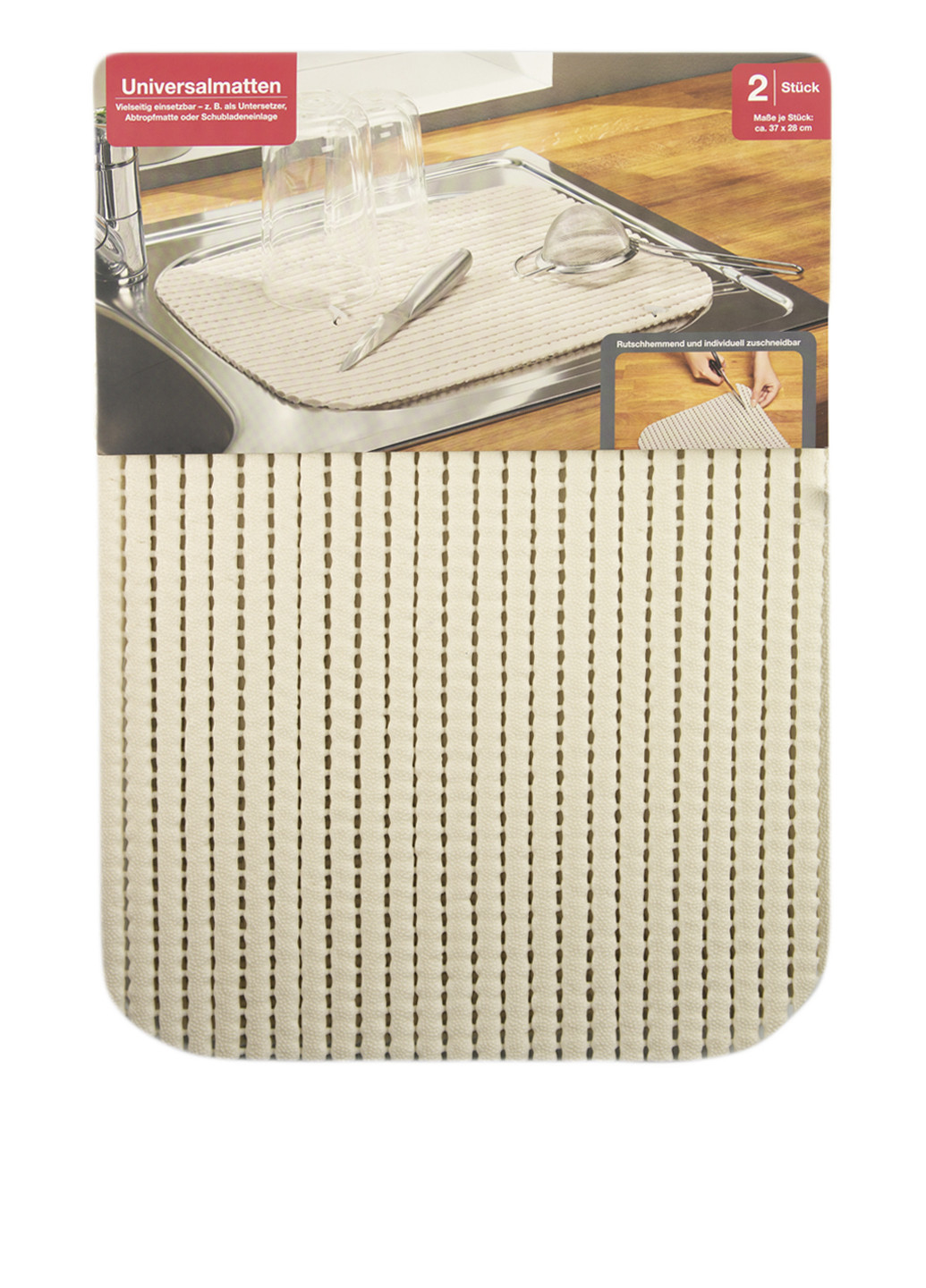 Подставка-коврик для посуды (2 шт.), 37х28 см Penny однотонная молочная
