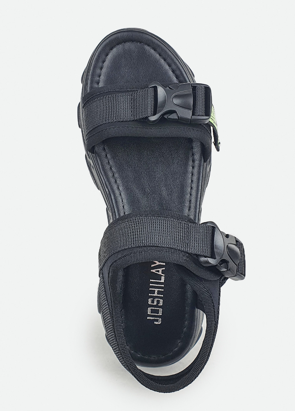 Спортивные сандали женские текстильные на средней платформе спортивные черные 38 Fashion