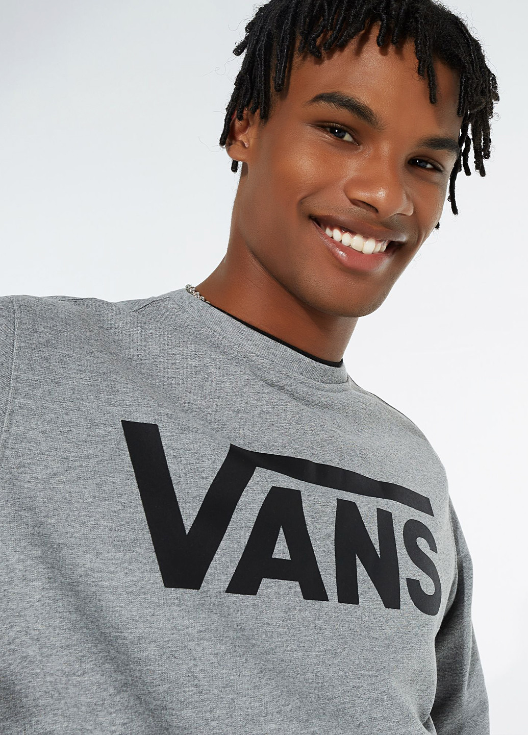 Свитшот Vans - Прямой крой логотип светло-серый кэжуал, спортивный хлопок - (276191609)