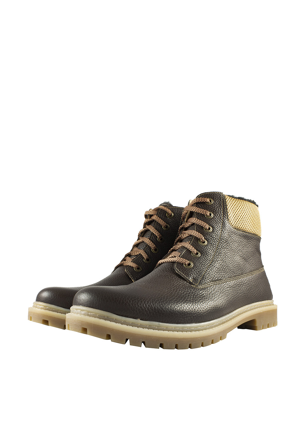 Темно-коричневые зимние ботинки тимберленды Libero