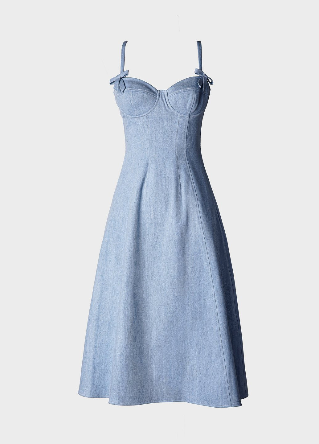 Блакитна джинсова сукня кльош Gepur однотонна