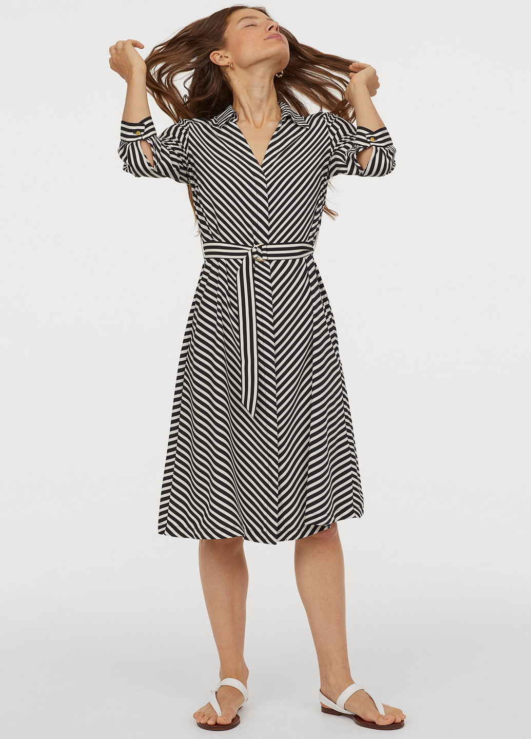 Чорно-білий кежуал сукня H&M