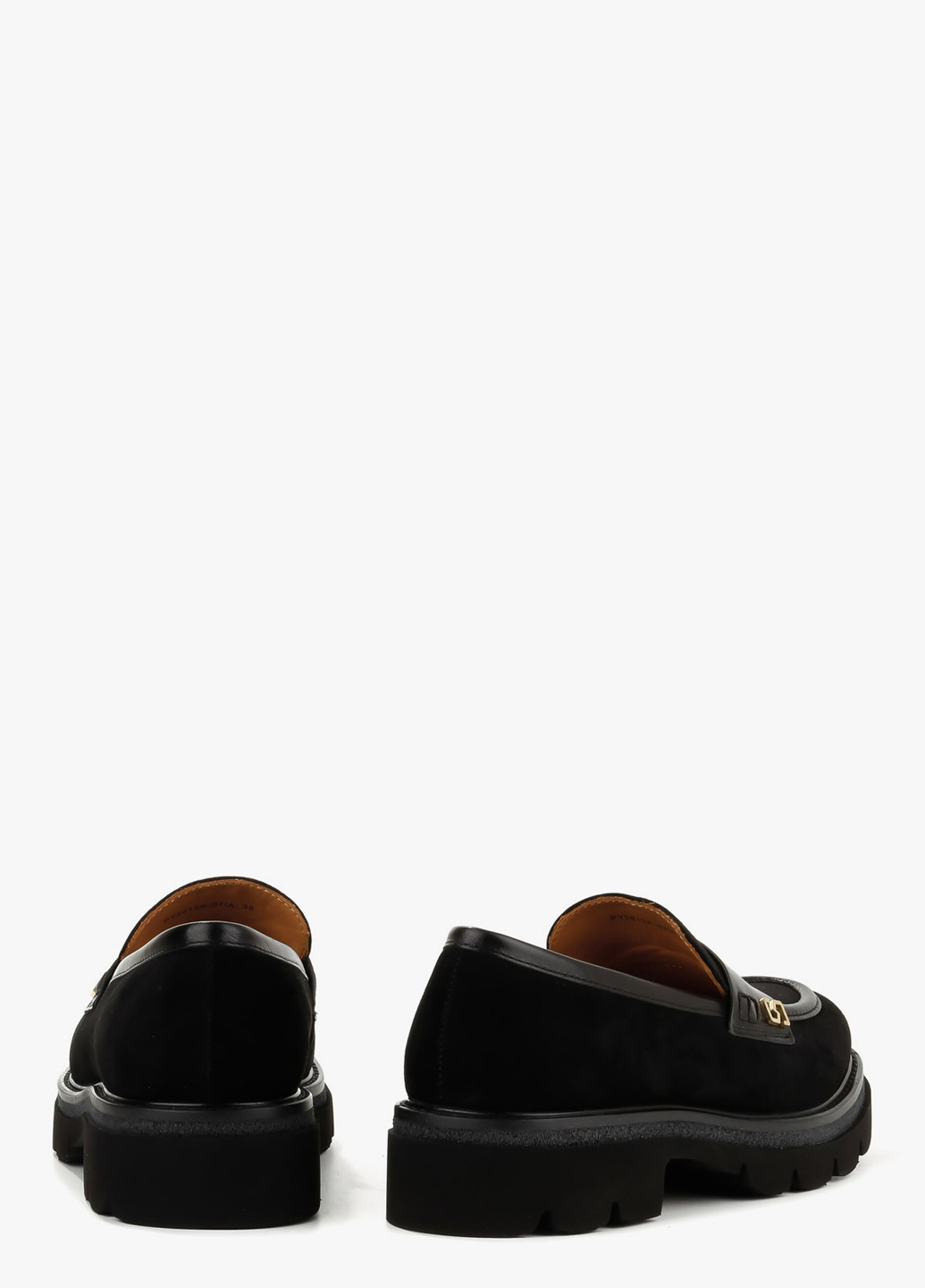 Черные лоферы Le'BERDES с брошкой