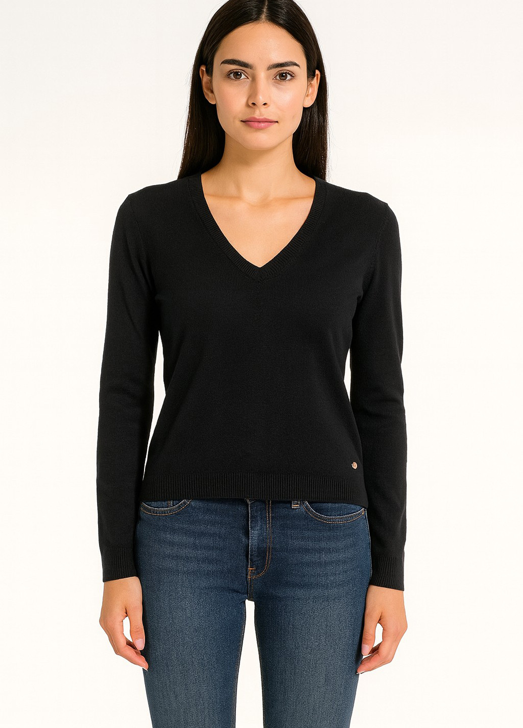 Чорний демісезонний пуловер пуловер Sassofono