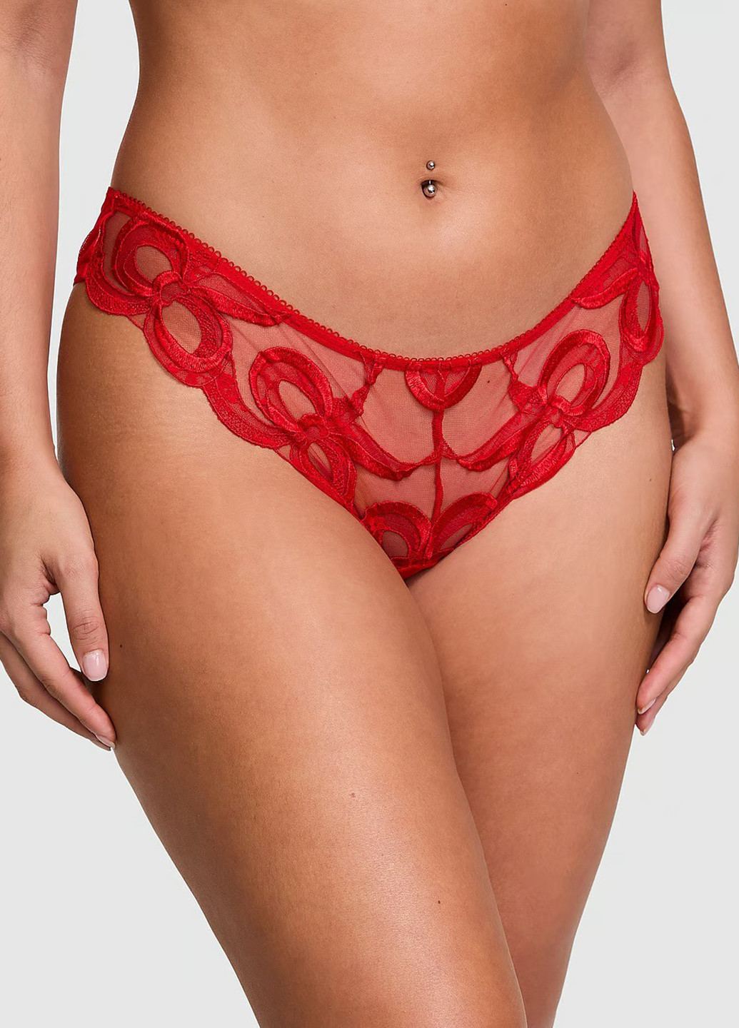 Красный демисезонный комплект (пояс для чулок, трусики) Victoria's Secret