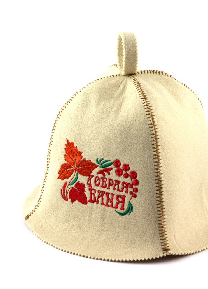 Банная шапка "Добрая баня", искусственный фетр, белый (LA-401) Luxyart (252611351)