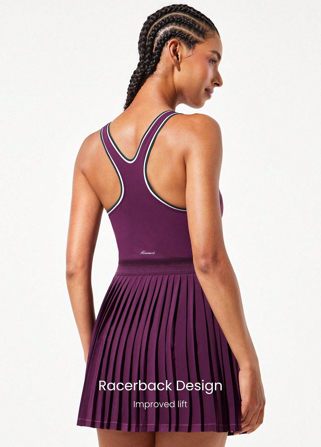 Комбинезон SHEIN комбинезон-шорты логотип сливовый спортивный полиэстер, трикотаж