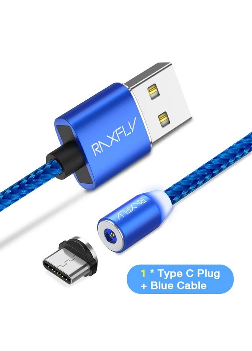 Магнітний кабель для зарядки LED Magnetic RAX118554 RAXFLY (254567302)