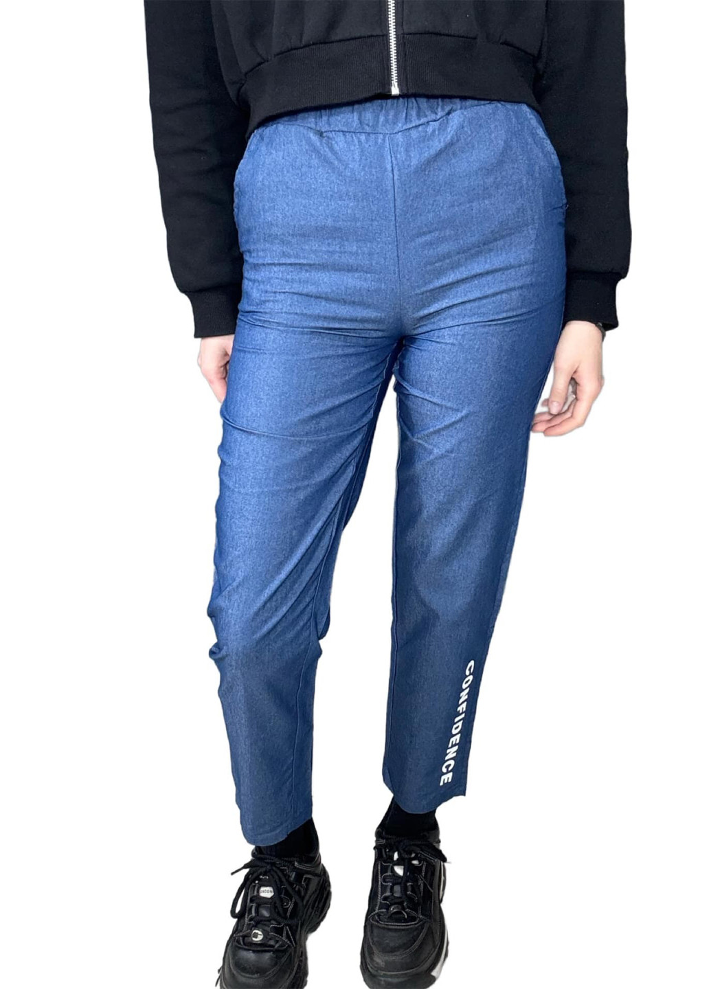 Синие кэжуал летние зауженные брюки SHEIN