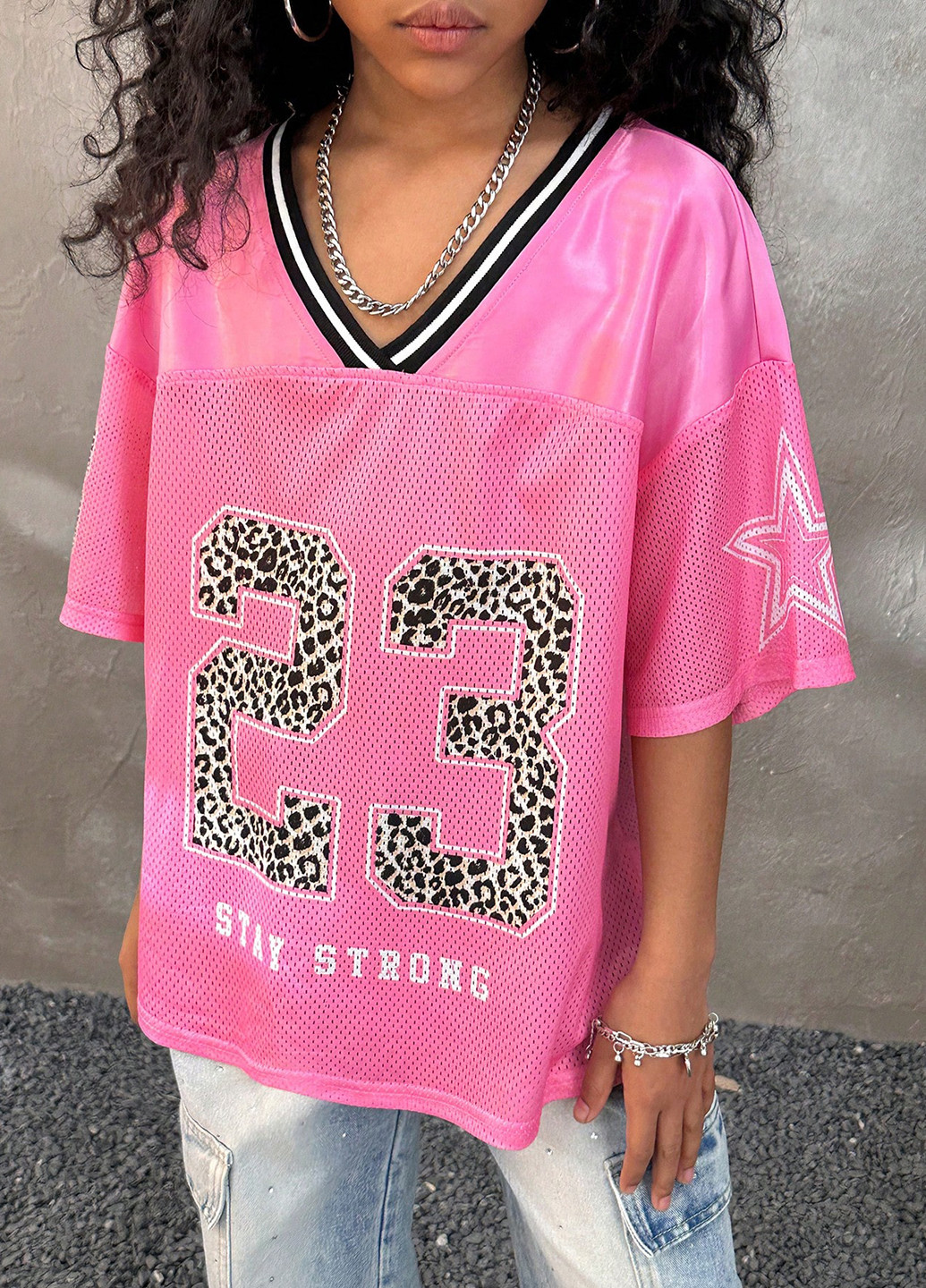 Розовая летняя футболка SHEIN