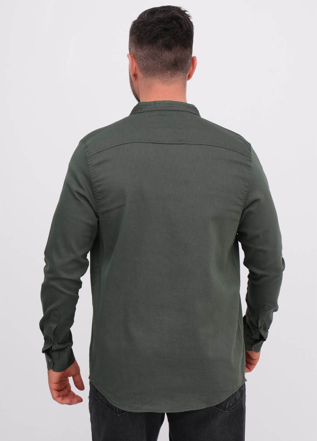 Изумрудная джинсовая рубашка однотонная K.O.R