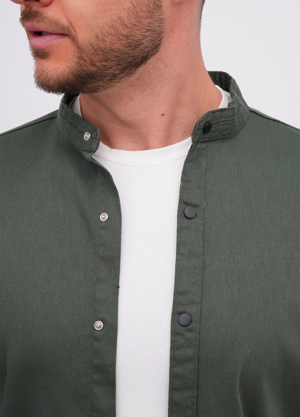 Изумрудная джинсовая рубашка однотонная K.O.R