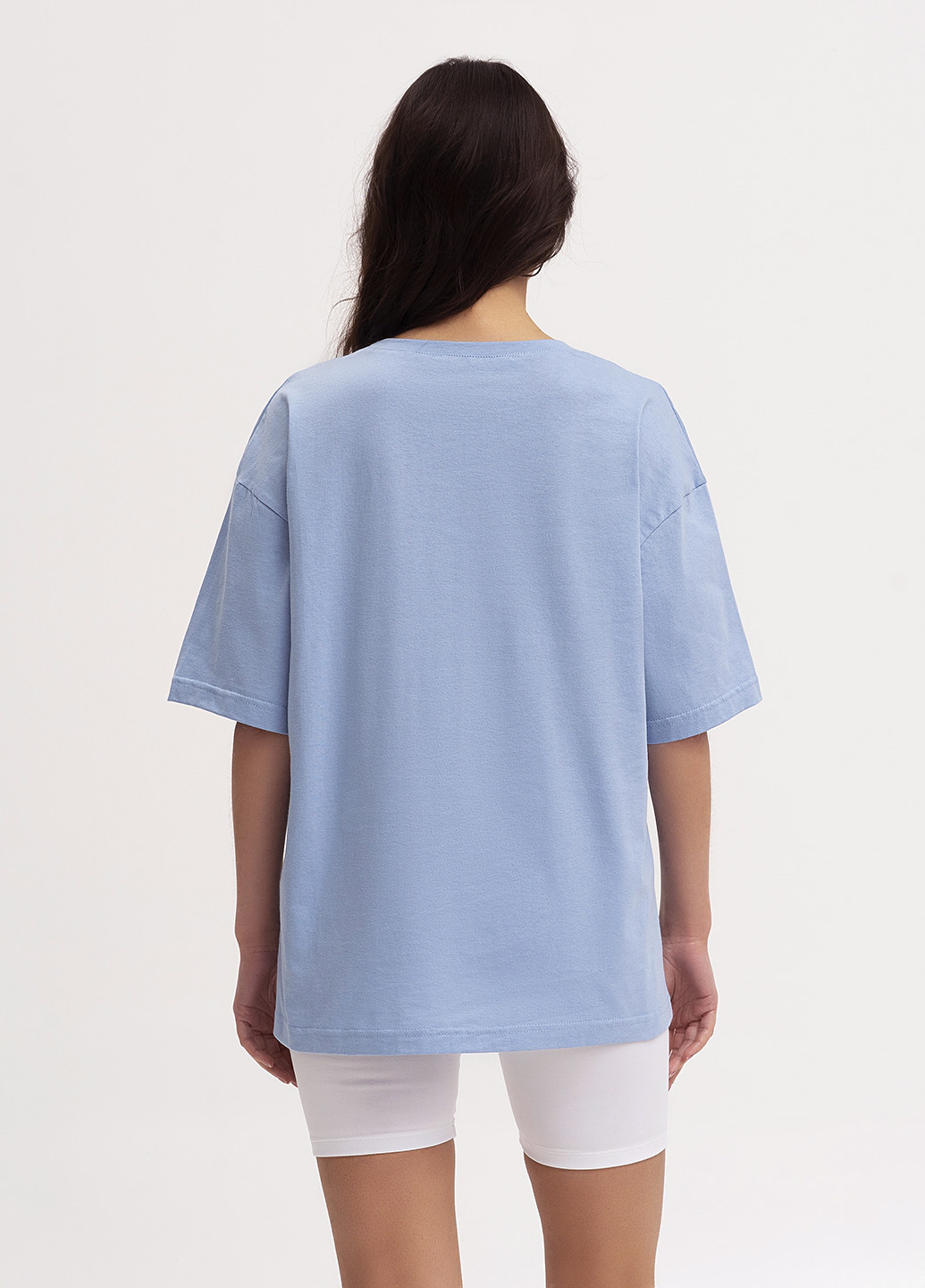 Голубая летняя футболка женская оверсайз KASTA design