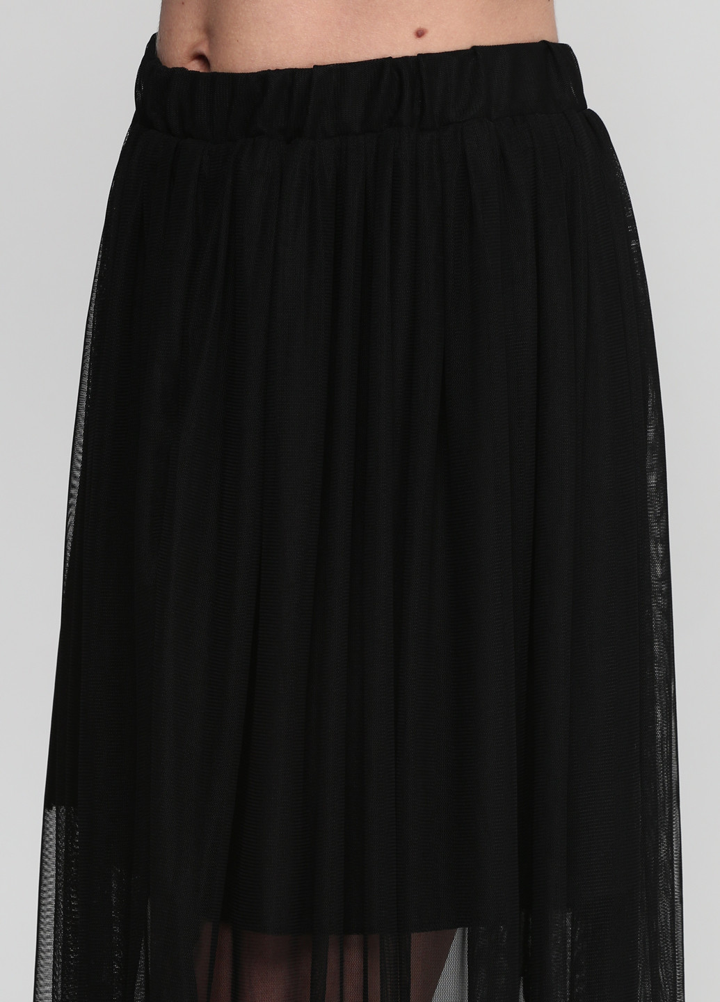 Черная кэжуал однотонная юбка Miss Poem макси