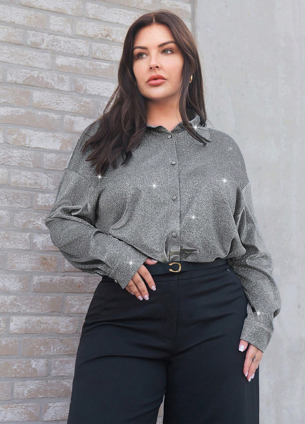 Срібна блуза SHEIN