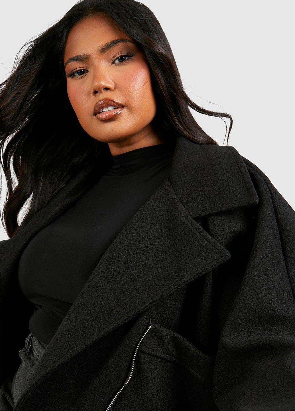 Чорна демісезонна куртка косуха Boohoo