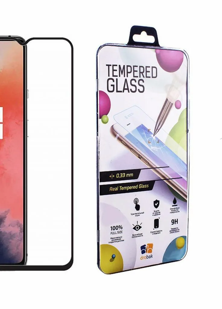 Скло захисне OnePlus 7T (Black) (454510) Drobak (203968331)