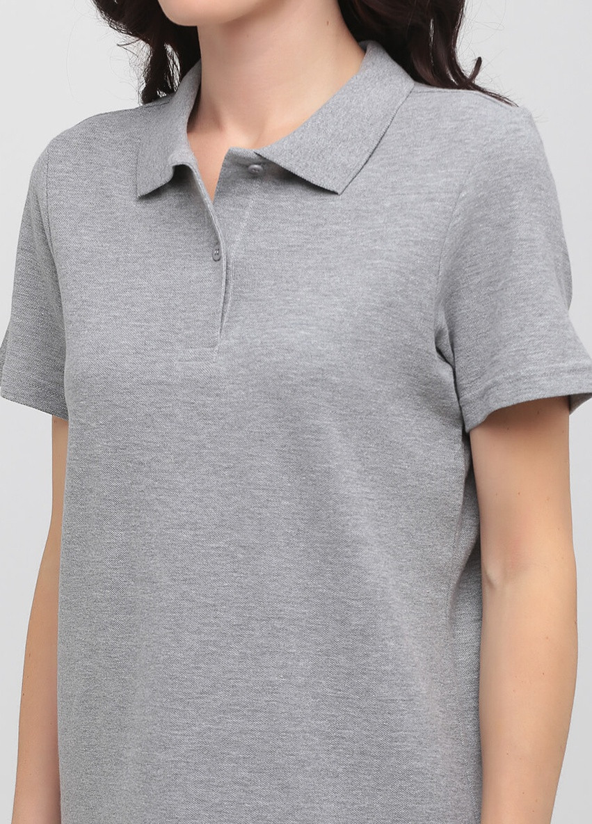 Серая женская футболка-женское хлопковое поло с коротким рукавом Stedman однотонная